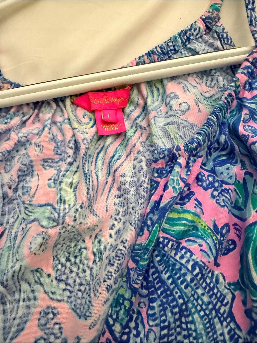 Lilly Pulitzer Pink Tropical Print Sundress with Blue & Green Accents